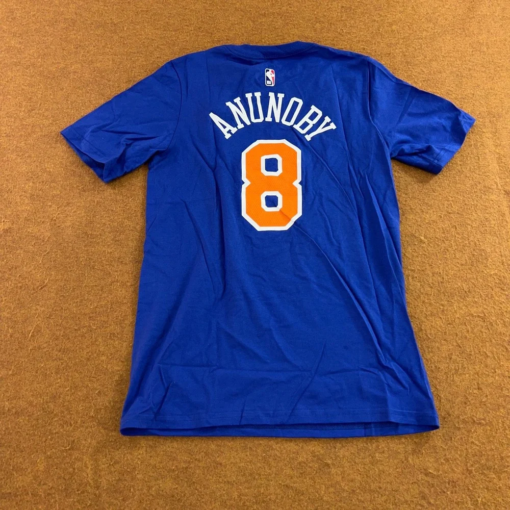 Nike Boys Large Blue New York Knicks OG Anunoby 8 NBA Graphic T-Shirt NWT